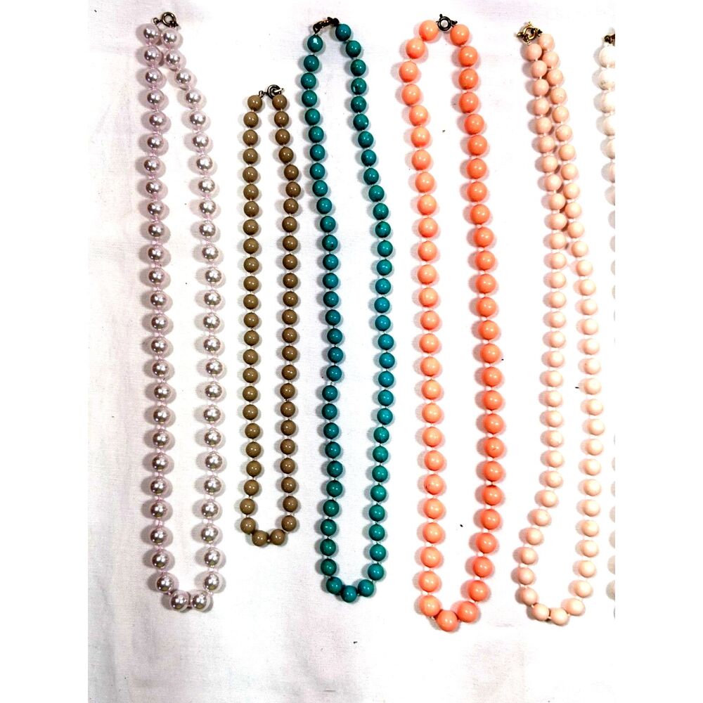 Pretty Pastel Plastic Necklace Lot Of 8 Pink Purple Blue Soft Girl Balletcore